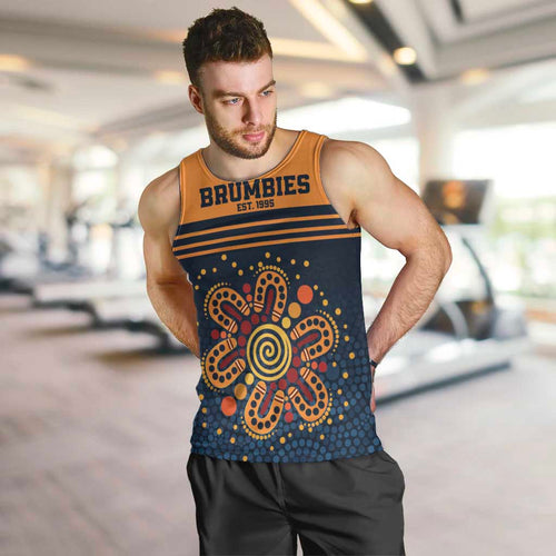 Australia Rugby Pacific Custom Men Tank Top Super Brumby Aboriginal Dot Art