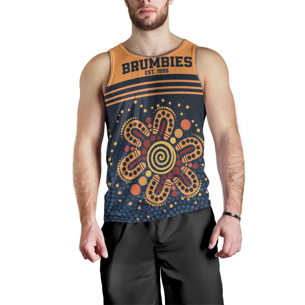 Australia Rugby Pacific Custom Men Tank Top Super Brumby Aboriginal Dot Art