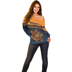 Australia Rugby Pacific Custom Off Shoulder Sweater Super Brumby Aboriginal Dot Art