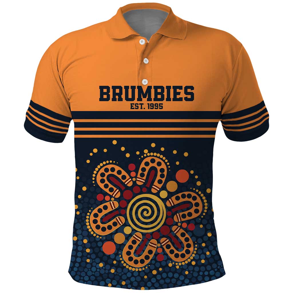 Australia Rugby Pacific Custom Polo Shirt Super Brumby Aboriginal Dot Art