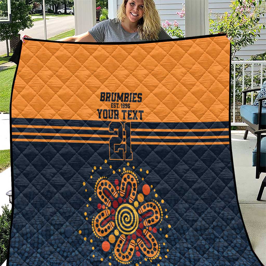Australia Rugby Pacific Custom Quilt Super Brumby Aboriginal Dot Art