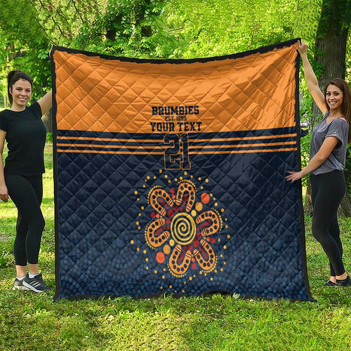 Australia Rugby Pacific Custom Quilt Super Brumby Aboriginal Dot Art
