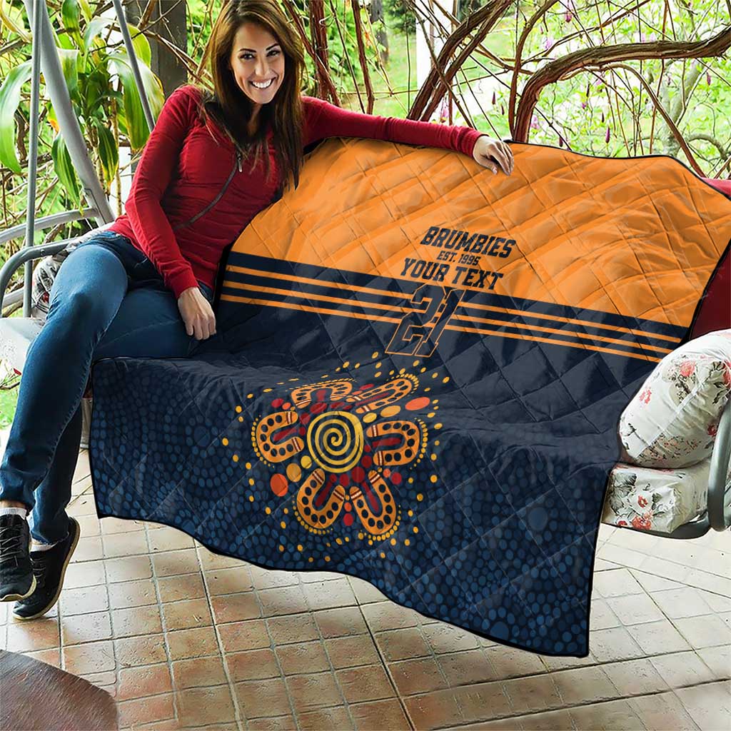 Australia Rugby Pacific Custom Quilt Super Brumby Aboriginal Dot Art