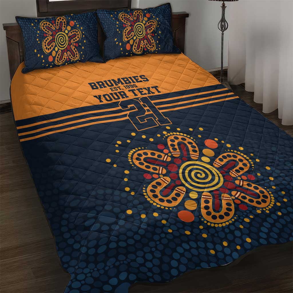 Australia Rugby Pacific Custom Quilt Bed Set Super Brumby Aboriginal Dot Art