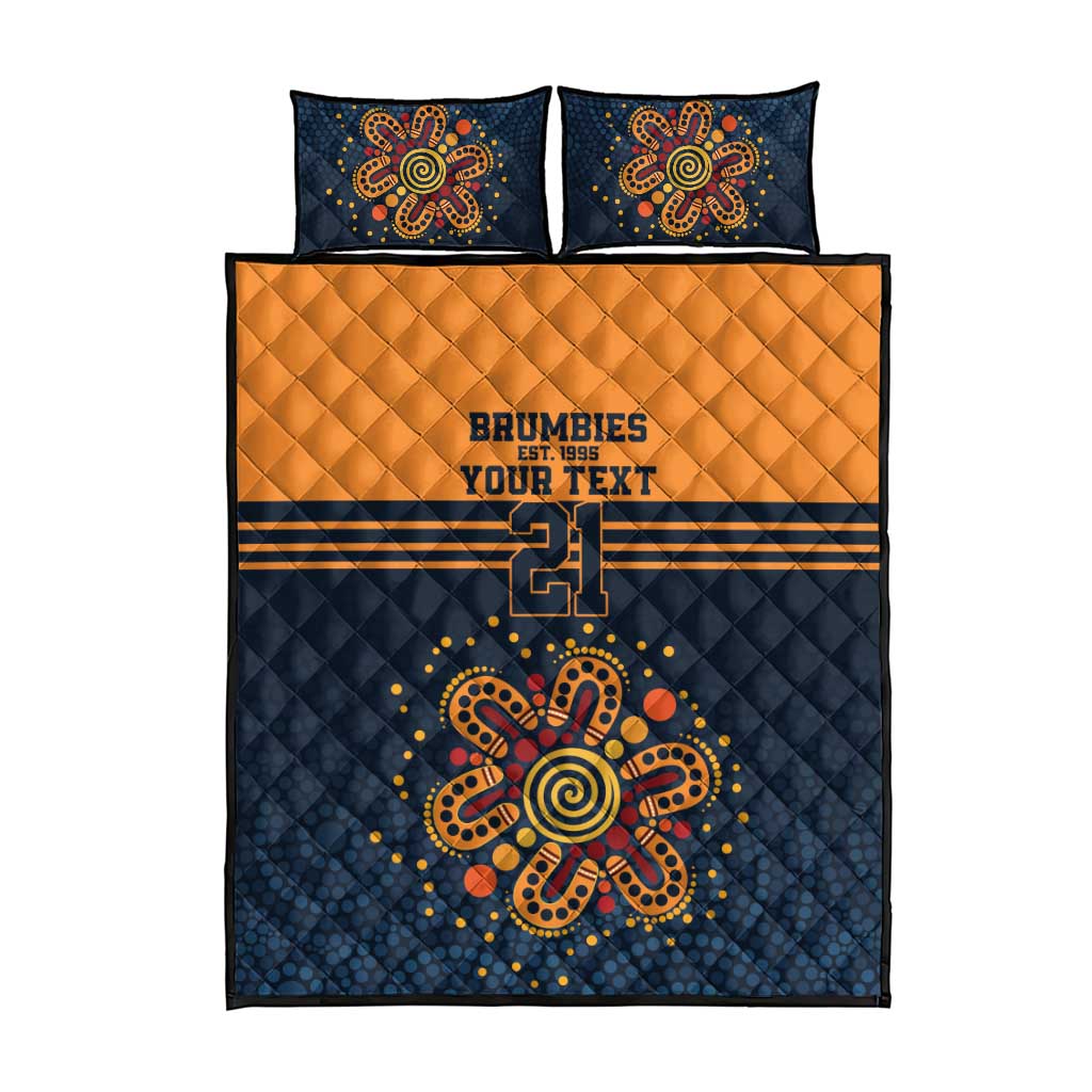 Australia Rugby Pacific Custom Quilt Bed Set Super Brumby Aboriginal Dot Art