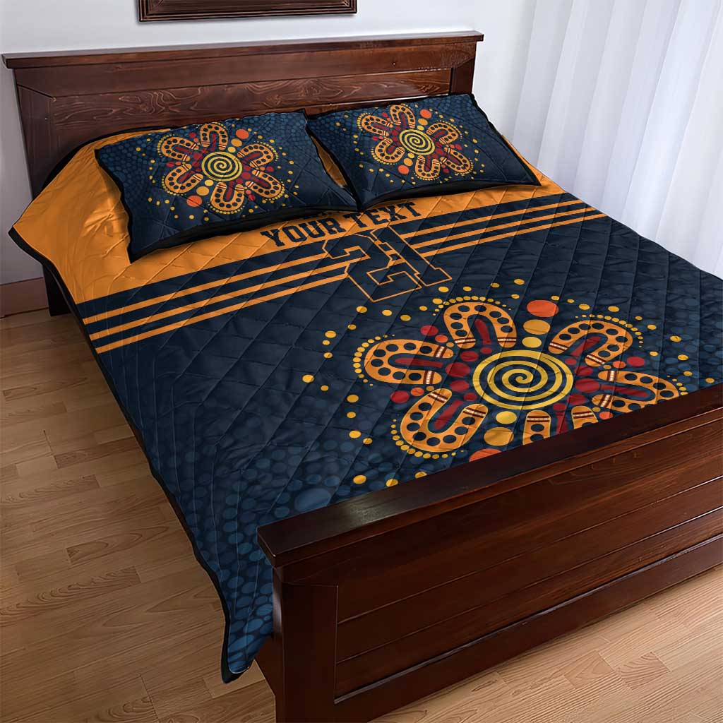 Australia Rugby Pacific Custom Quilt Bed Set Super Brumby Aboriginal Dot Art
