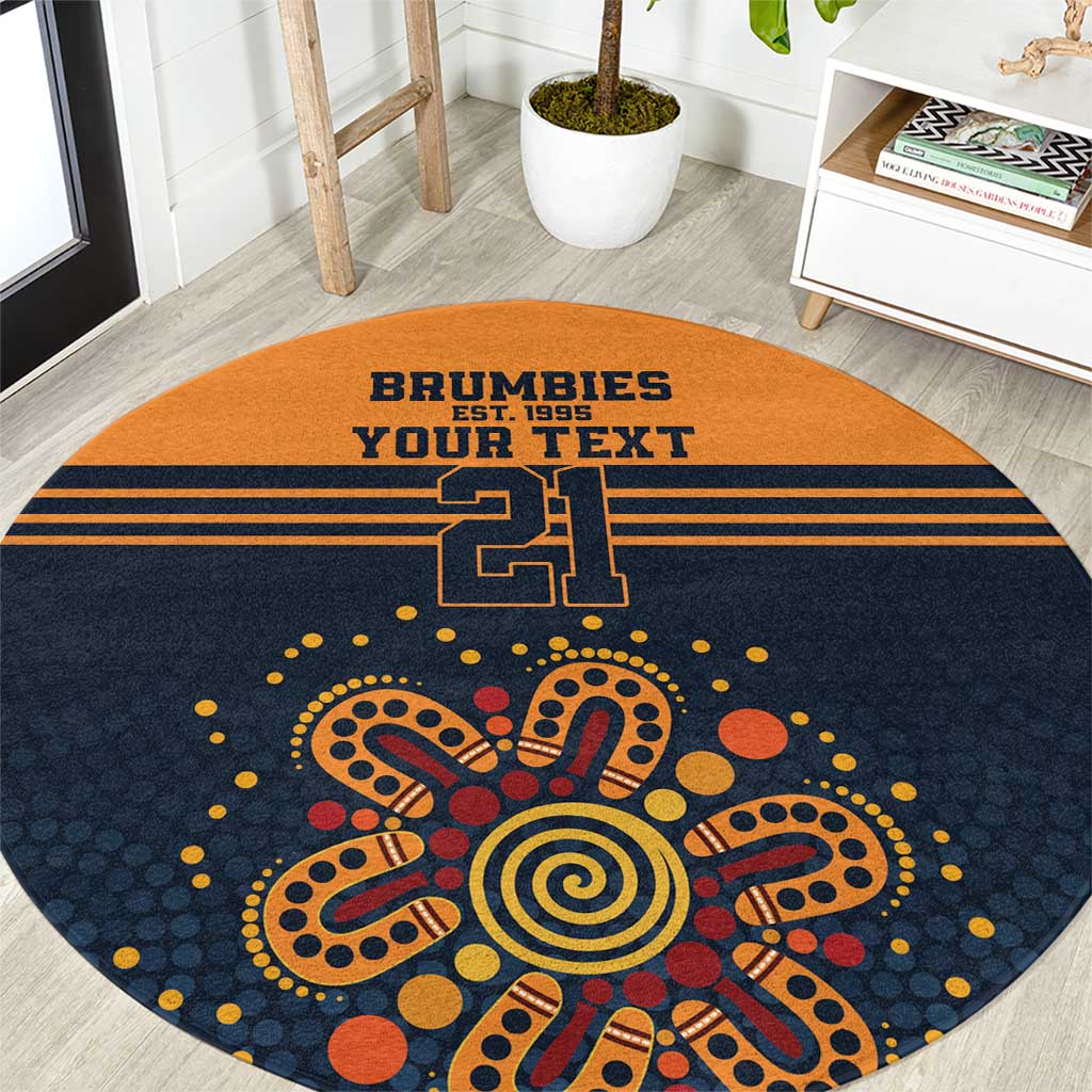 Australia Rugby Pacific Custom Round Carpet Super Brumby Aboriginal Dot Art