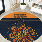 Australia Rugby Pacific Custom Round Carpet Super Brumby Aboriginal Dot Art
