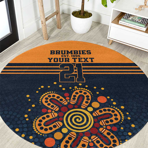 Australia Rugby Pacific Custom Round Carpet Super Brumby Aboriginal Dot Art