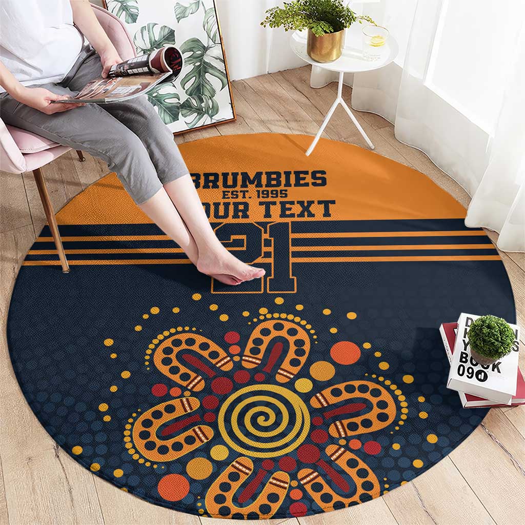 Australia Rugby Pacific Custom Round Carpet Super Brumby Aboriginal Dot Art