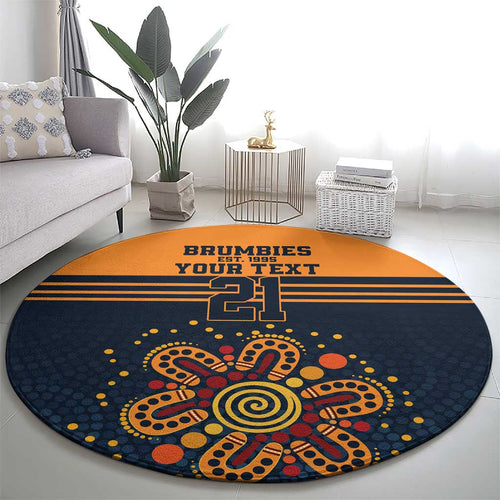 Australia Rugby Pacific Custom Round Carpet Super Brumby Aboriginal Dot Art