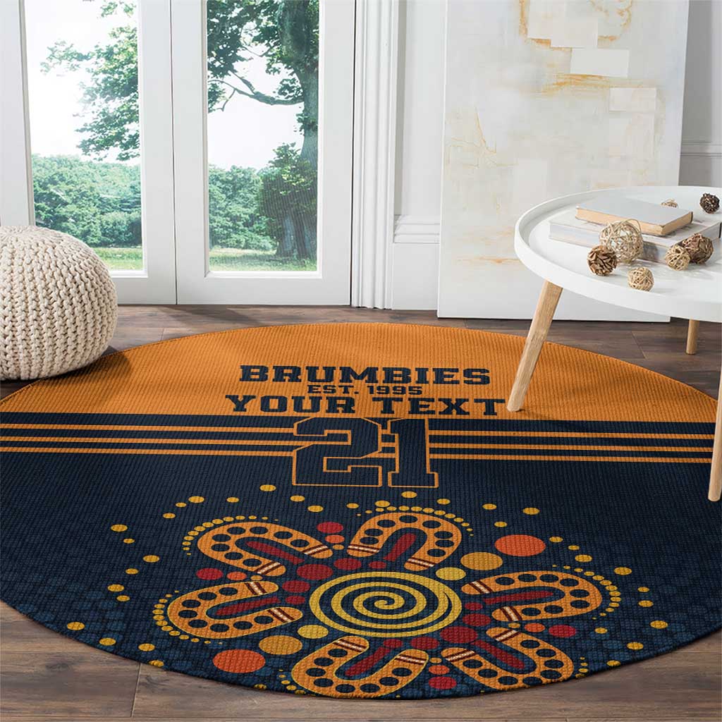 Australia Rugby Pacific Custom Round Carpet Super Brumby Aboriginal Dot Art