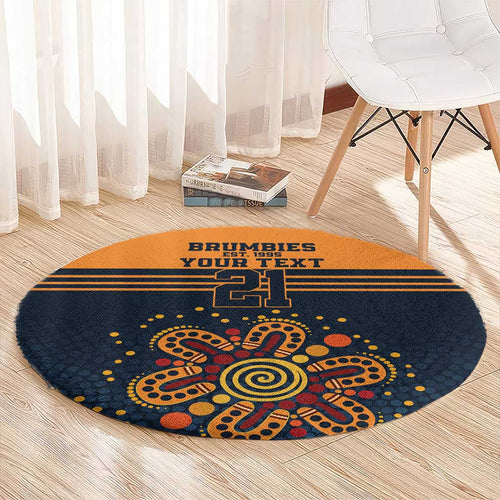 Australia Rugby Pacific Custom Round Carpet Super Brumby Aboriginal Dot Art