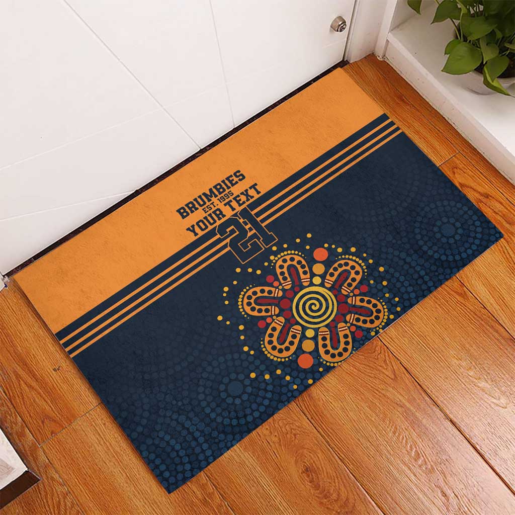 Australia Rugby Pacific Custom Rubber Doormat Super Brumby Aboriginal Dot Art
