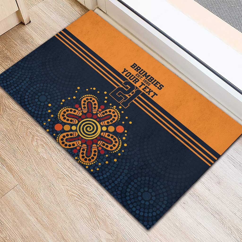 Australia Rugby Pacific Custom Rubber Doormat Super Brumby Aboriginal Dot Art