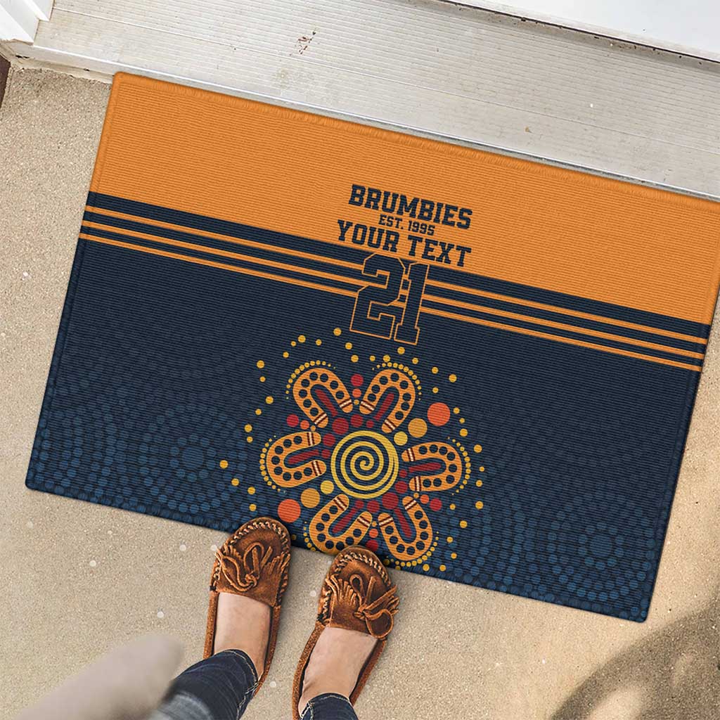 Australia Rugby Pacific Custom Rubber Doormat Super Brumby Aboriginal Dot Art