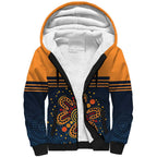 Australia Rugby Pacific Custom Sherpa Hoodie Super Brumby Aboriginal Dot Art