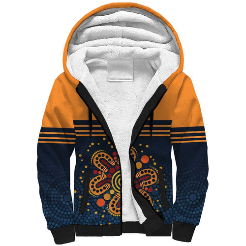 Australia Rugby Pacific Custom Sherpa Hoodie Super Brumby Aboriginal Dot Art
