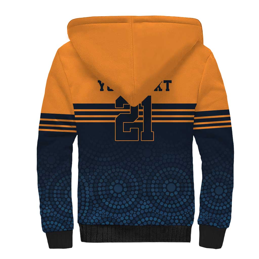 Australia Rugby Pacific Custom Sherpa Hoodie Super Brumby Aboriginal Dot Art