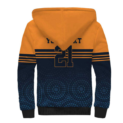 Australia Rugby Pacific Custom Sherpa Hoodie Super Brumby Aboriginal Dot Art