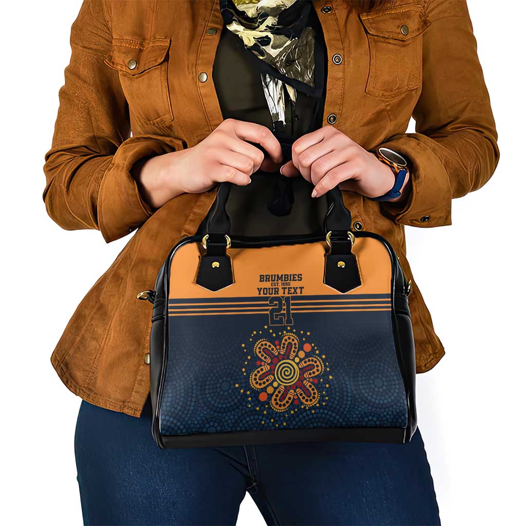 Australia Rugby Pacific Custom Shoulder Handbag Super Brumby Aboriginal Dot Art