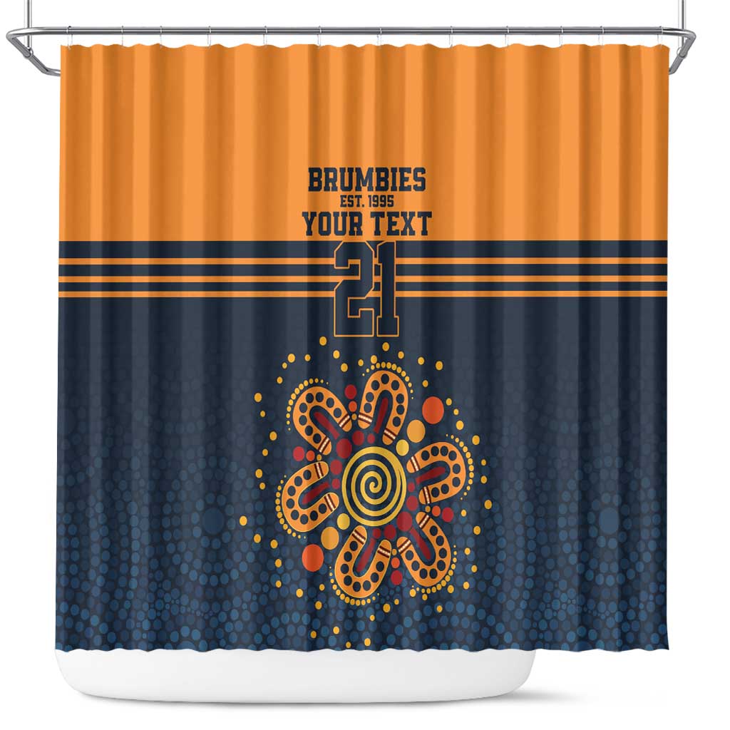Australia Rugby Pacific Custom Shower Curtain Super Brumby Aboriginal Dot Art