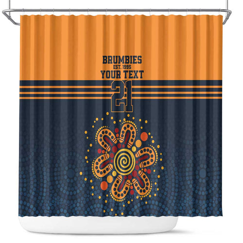 Australia Rugby Pacific Custom Shower Curtain Super Brumby Aboriginal Dot Art