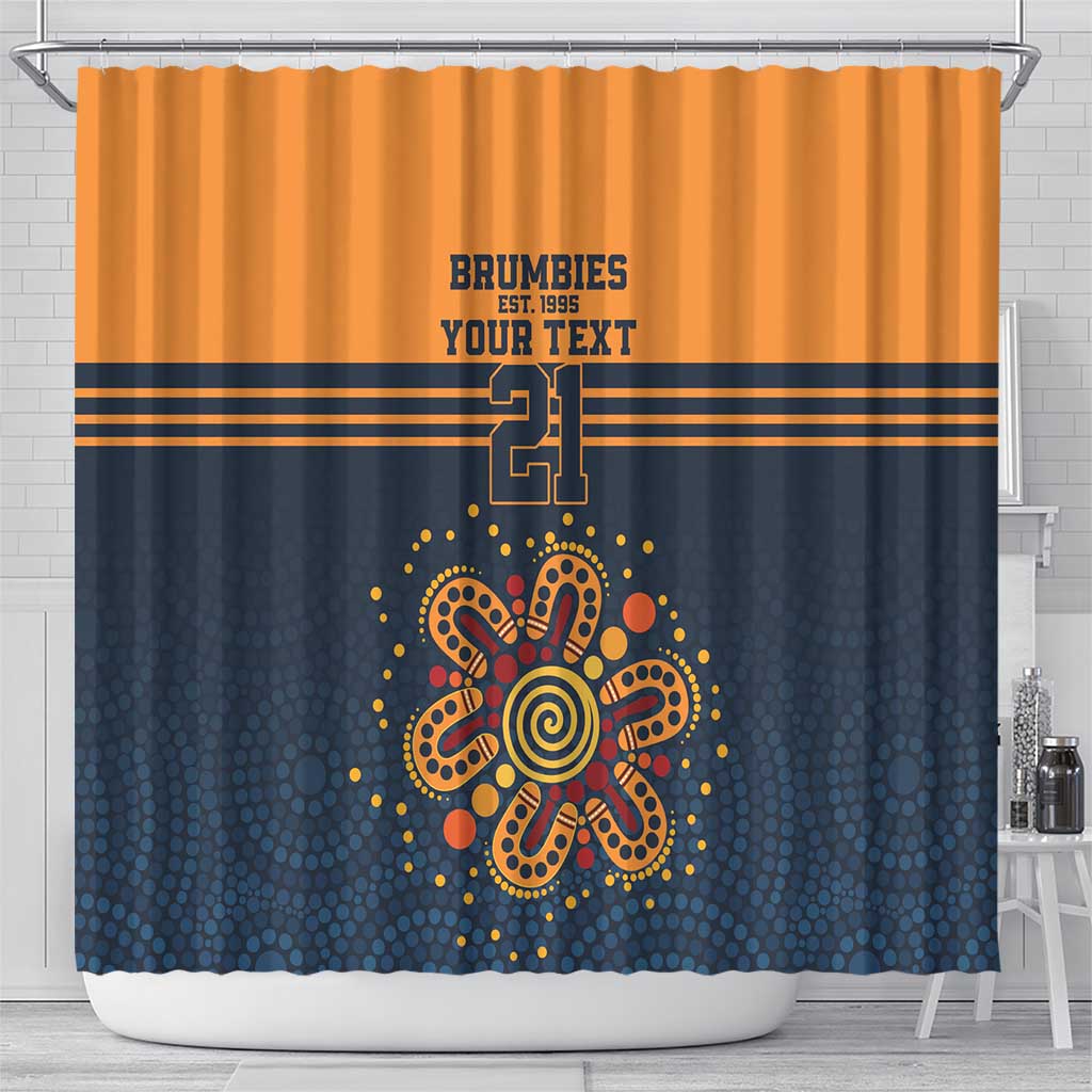 Australia Rugby Pacific Custom Shower Curtain Super Brumby Aboriginal Dot Art