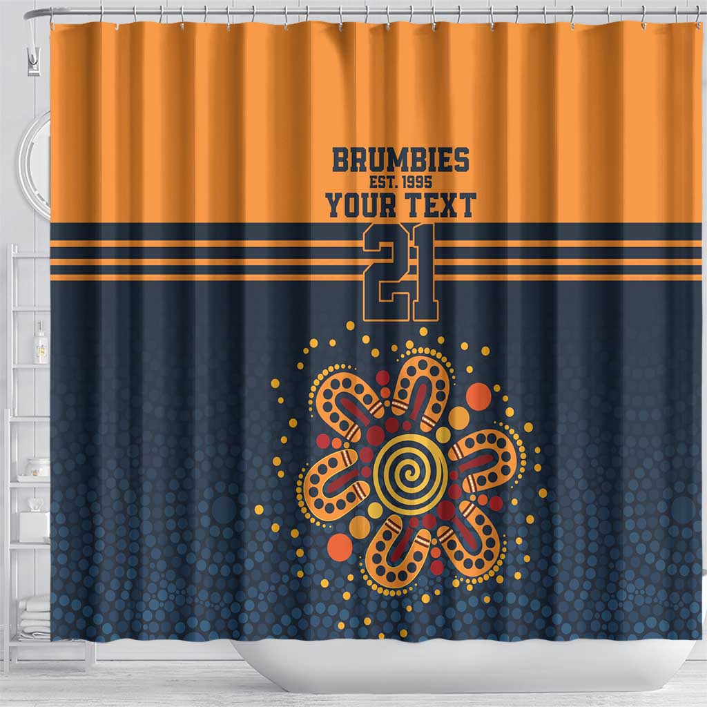 Australia Rugby Pacific Custom Shower Curtain Super Brumby Aboriginal Dot Art