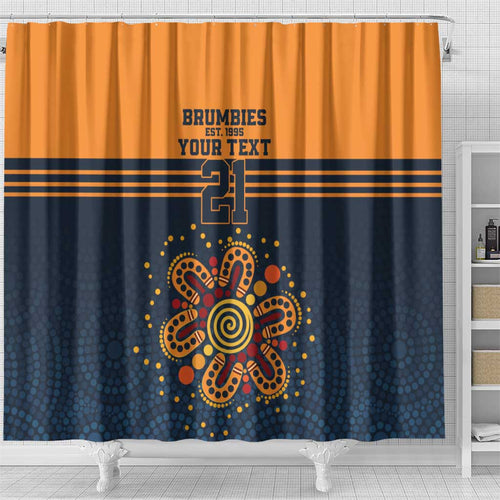 Australia Rugby Pacific Custom Shower Curtain Super Brumby Aboriginal Dot Art