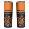 Australia Rugby Pacific Custom Skinny Tumbler Super Brumby Aboriginal Dot Art