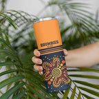 Australia Rugby Pacific Custom Skinny Tumbler Super Brumby Aboriginal Dot Art