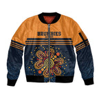 Australia Rugby Pacific Custom Sleeve Zip Bomber Jacket Super Brumby Aboriginal Dot Art