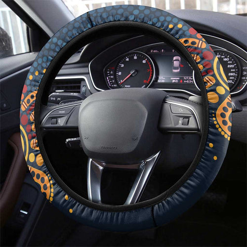 Australia Rugby Pacific Steering Wheel Cover Super Brumby Aboriginal Dot Art