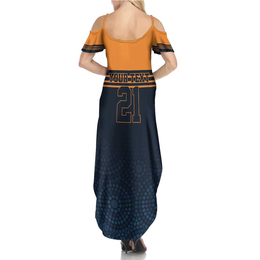 Australia Rugby Pacific Custom Summer Maxi Dress Super Brumby Aboriginal Dot Art