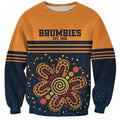 Australia Rugby Pacific Custom Sweatshirt Super Brumby Aboriginal Dot Art
