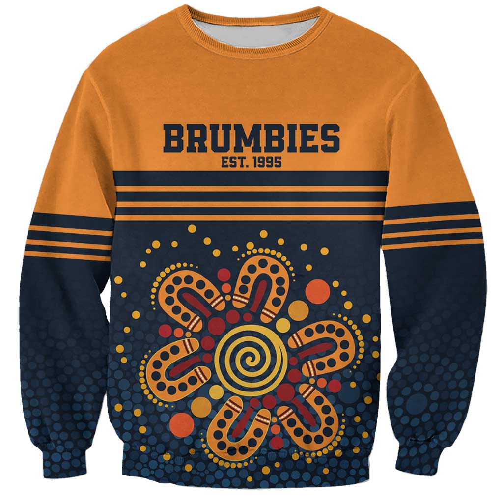 Australia Rugby Pacific Custom Sweatshirt Super Brumby Aboriginal Dot Art