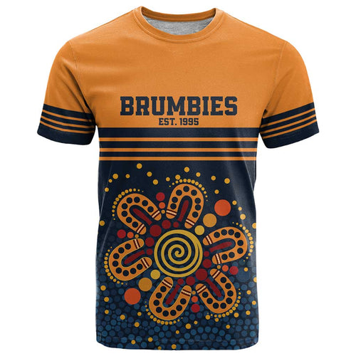 Australia Rugby Pacific Custom T Shirt Super Brumby Aboriginal Dot Art