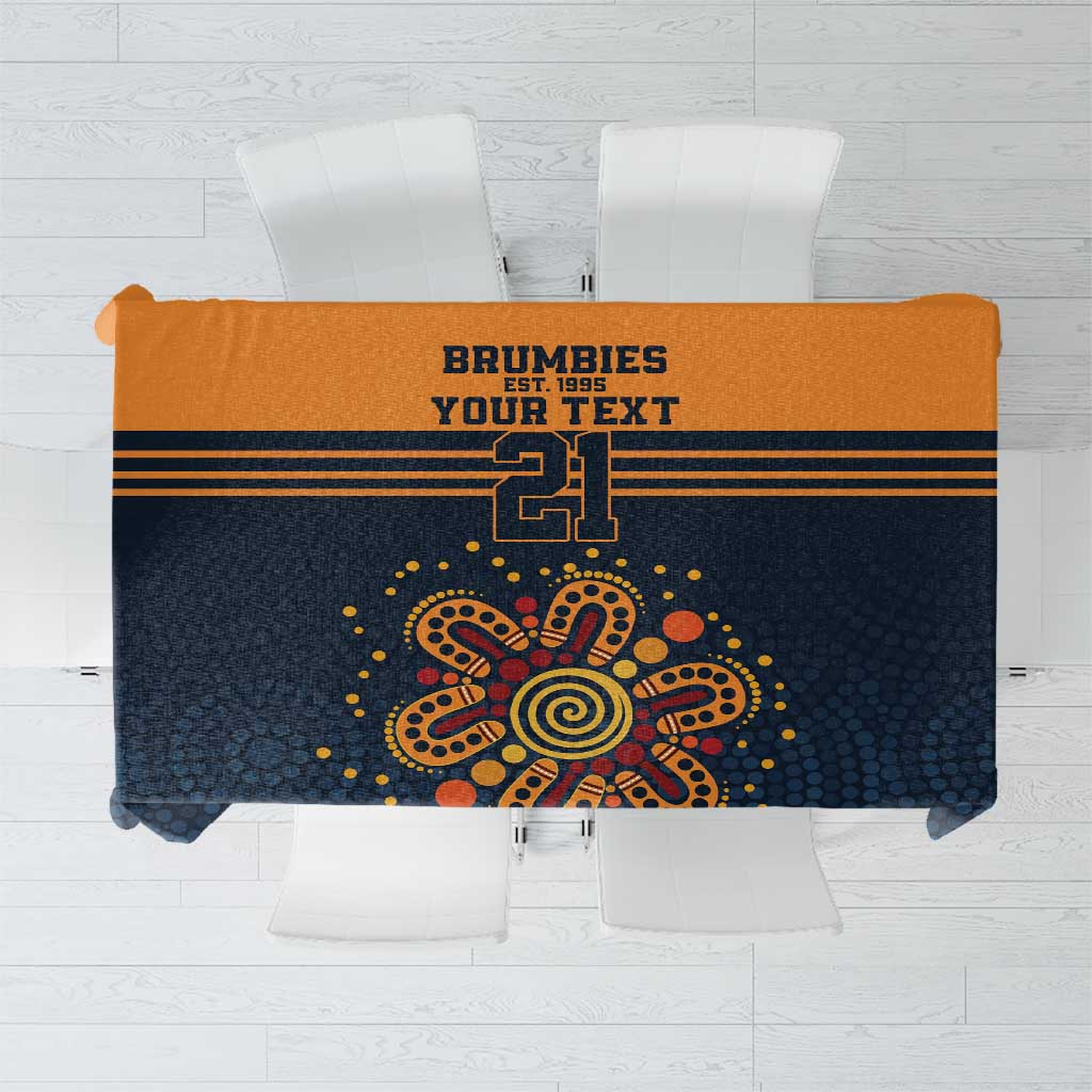 Australia Rugby Pacific Custom Tablecloth Super Brumby Aboriginal Dot Art