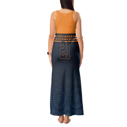 Australia Rugby Pacific Custom Tank Maxi Dress Super Brumby Aboriginal Dot Art