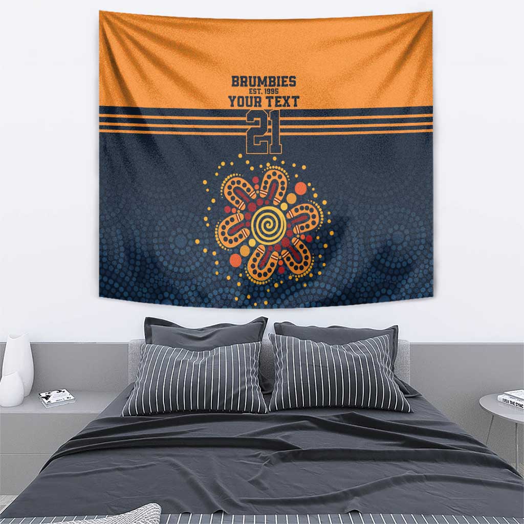 Australia Rugby Pacific Custom Tapestry Super Brumby Aboriginal Dot Art