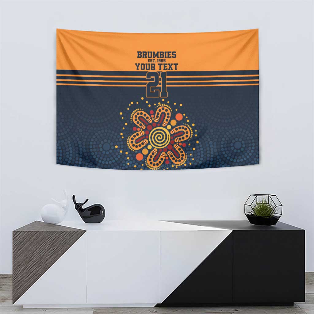 Australia Rugby Pacific Custom Tapestry Super Brumby Aboriginal Dot Art