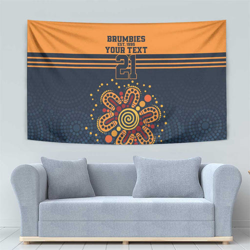 Australia Rugby Pacific Custom Tapestry Super Brumby Aboriginal Dot Art