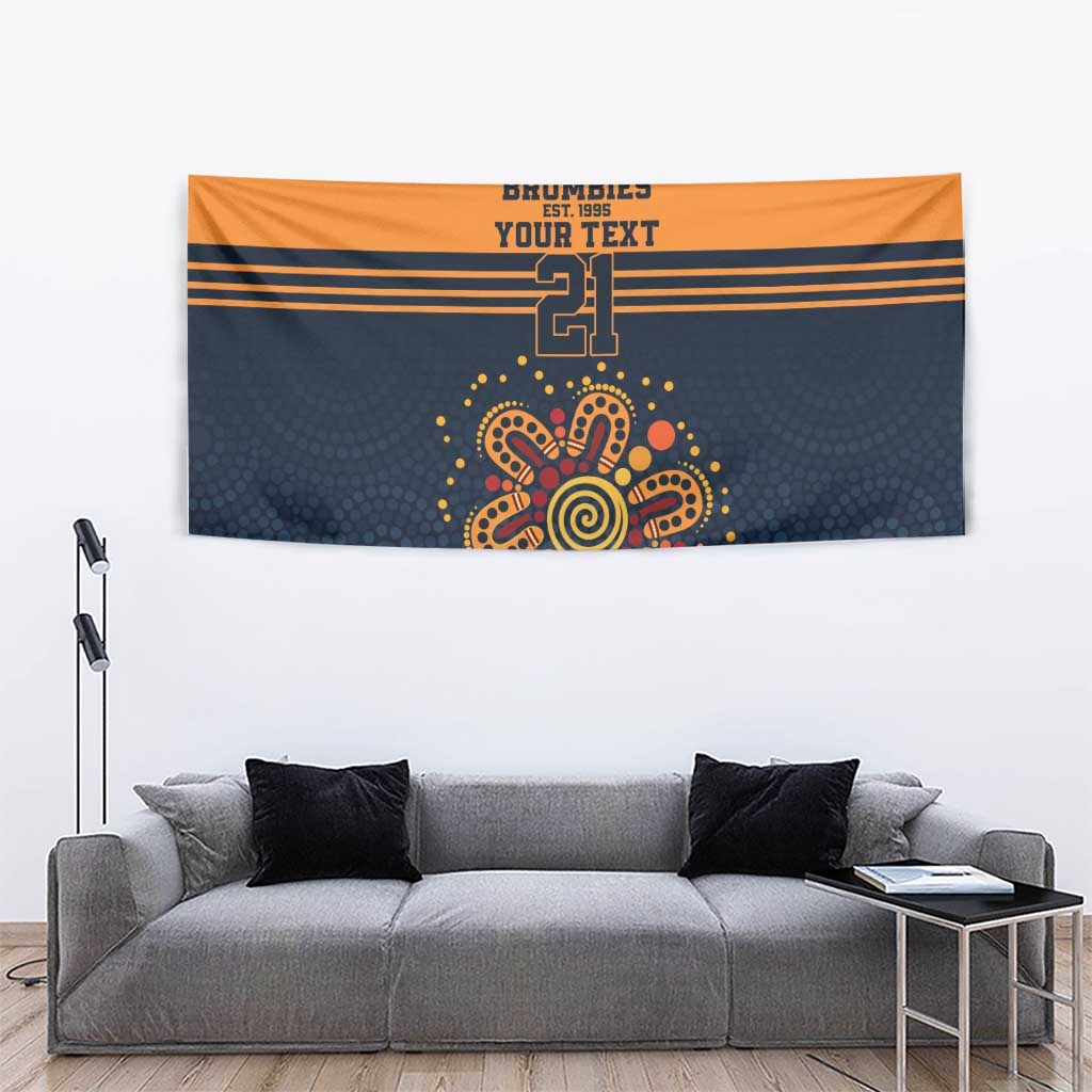 Australia Rugby Pacific Custom Tapestry Super Brumby Aboriginal Dot Art