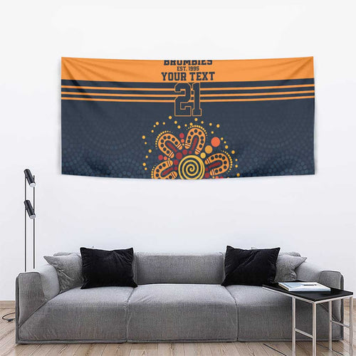 Australia Rugby Pacific Custom Tapestry Super Brumby Aboriginal Dot Art