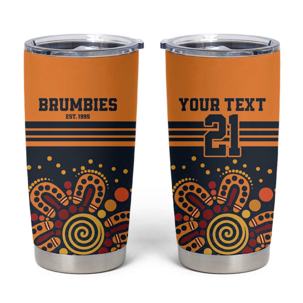 Australia Rugby Pacific Custom Tumbler Cup Super Brumby Aboriginal Dot Art