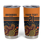 Australia Rugby Pacific Custom Tumbler Cup Super Brumby Aboriginal Dot Art