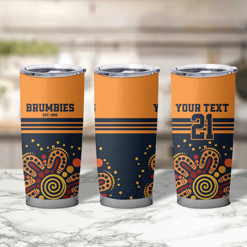 Australia Rugby Pacific Custom Tumbler Cup Super Brumby Aboriginal Dot Art