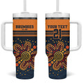 Australia Rugby Pacific Custom Tumbler With Handle Super Brumby Aboriginal Dot Art