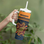 Australia Rugby Pacific Custom Tumbler With Handle Super Brumby Aboriginal Dot Art